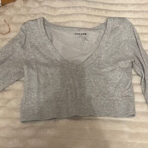 Garage Women's Heather Gray Ribbed Crop Top